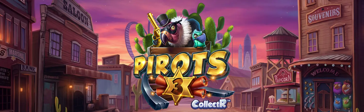 Pirots 3 Wild West banner with the bird crew