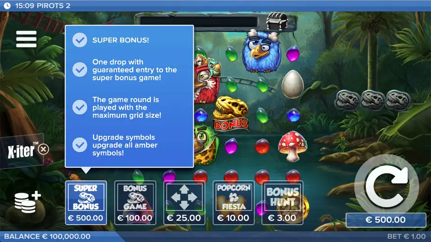 The X-iter bonus buy menu
