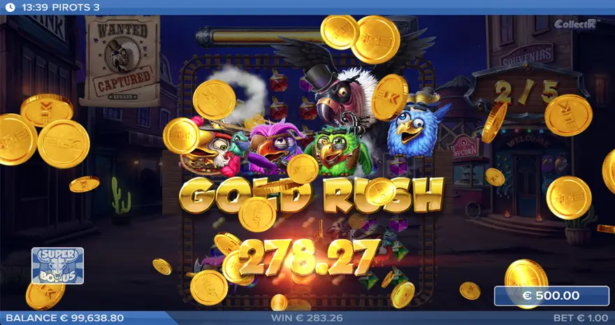 The Gold Rush coin feature in full flow