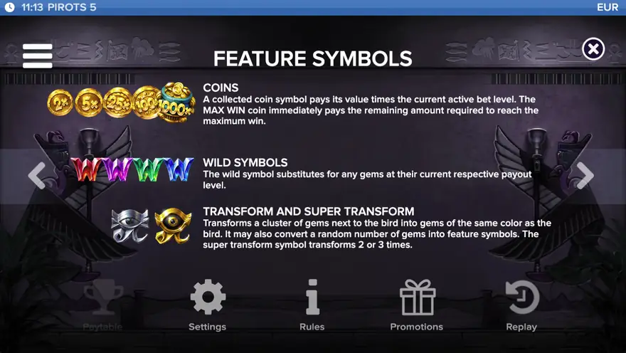 The feature symbols in the temple