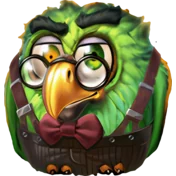 Pirots 5 green parrot with glasses