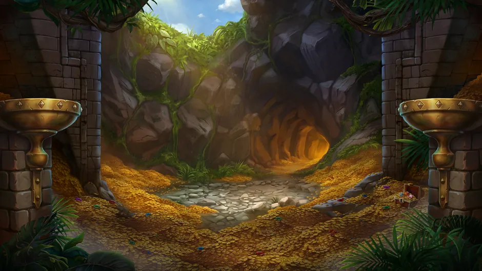 Pirots 5 City of Gold coin game in a golden cave