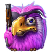 Pirots X purple parrot with an eye patch